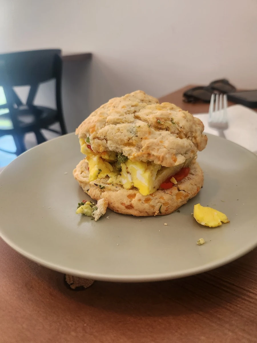 Veggie and Egg Biscuit Sandwich