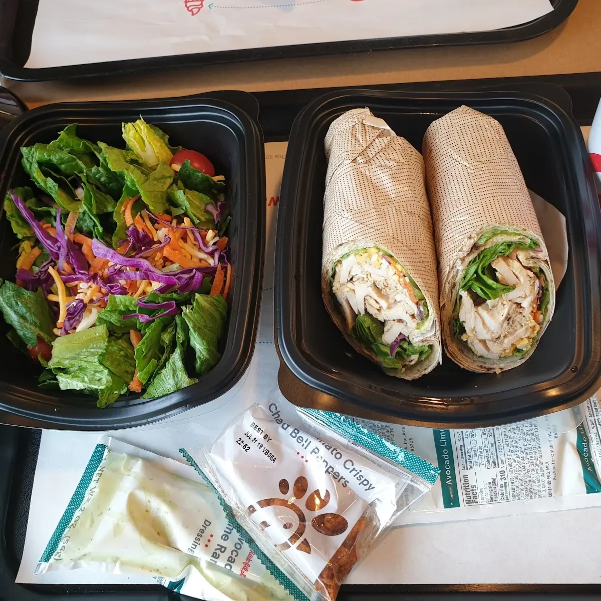 Chicken Wrap and Salad