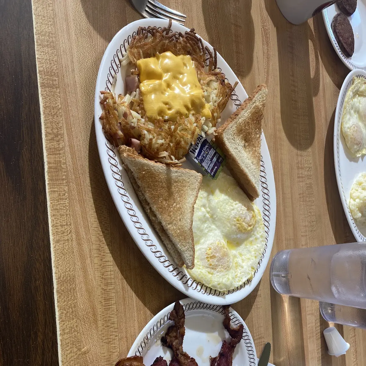 2 Eggs over Medium Hash Browns Scattered Smothered Covered and Chunked