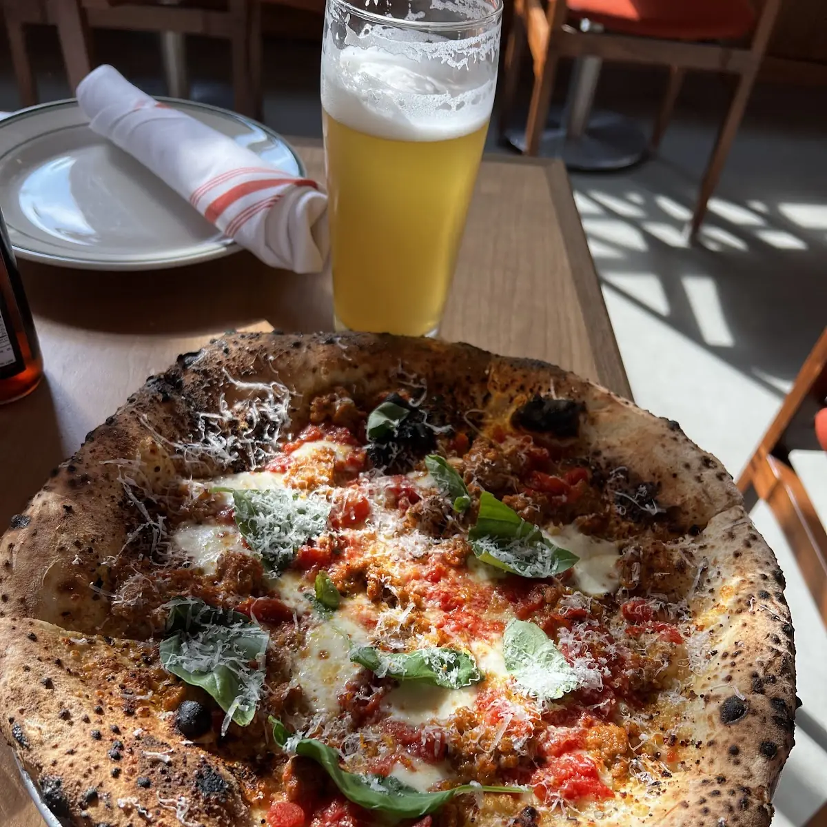 Wood Fired Margherita Pizza with Basil