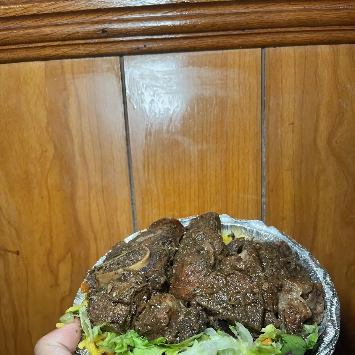 Jerk Pork Chow Mein and Cabbage