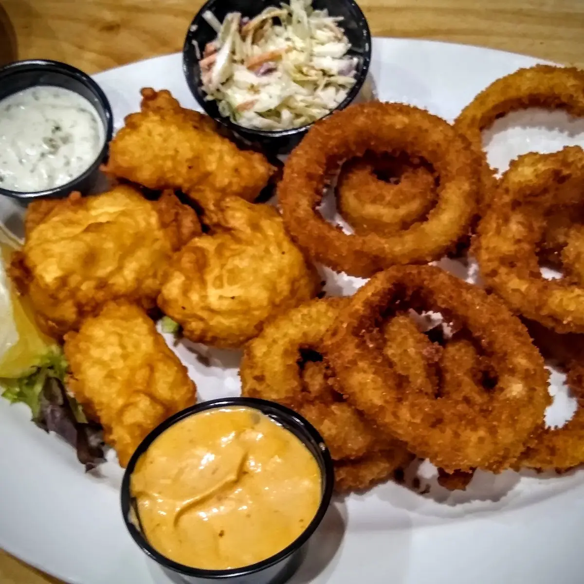 Halibut and Onion Rings