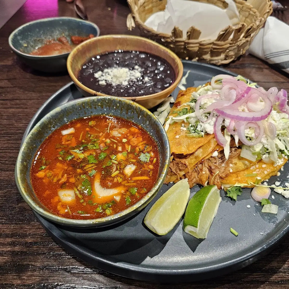 Birria Tacos and Black Beans