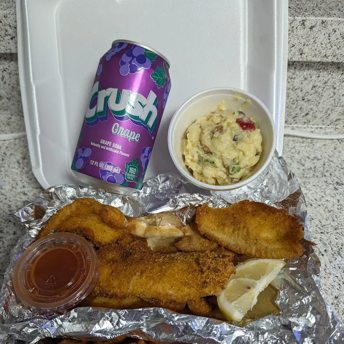 Fried Catfish Fried Okra Potato Salad