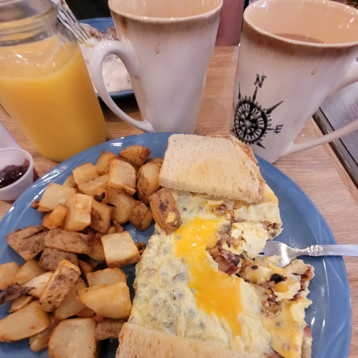 Bacon Mushroom Cheese Omelet