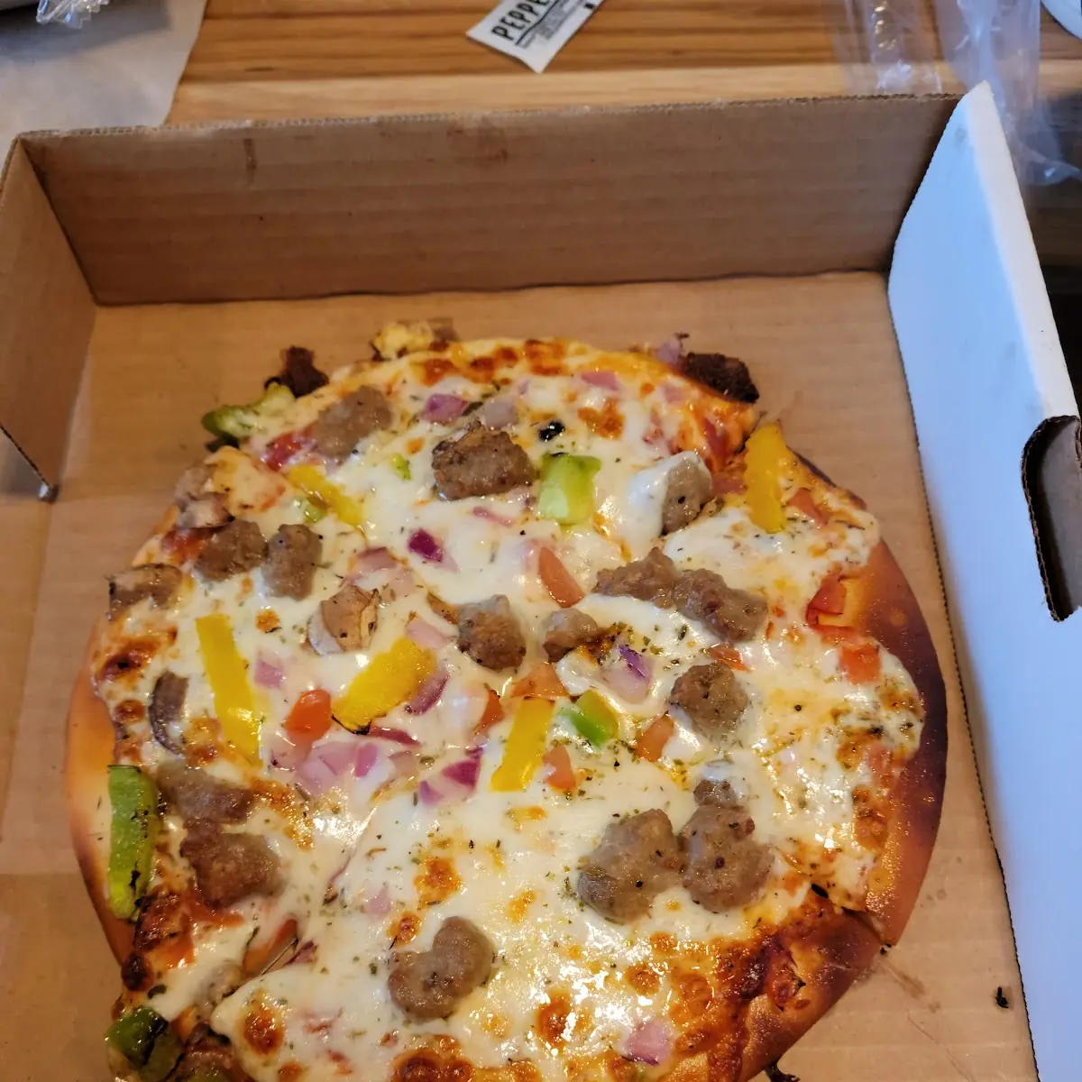 Veggie Pizza Added Sausage