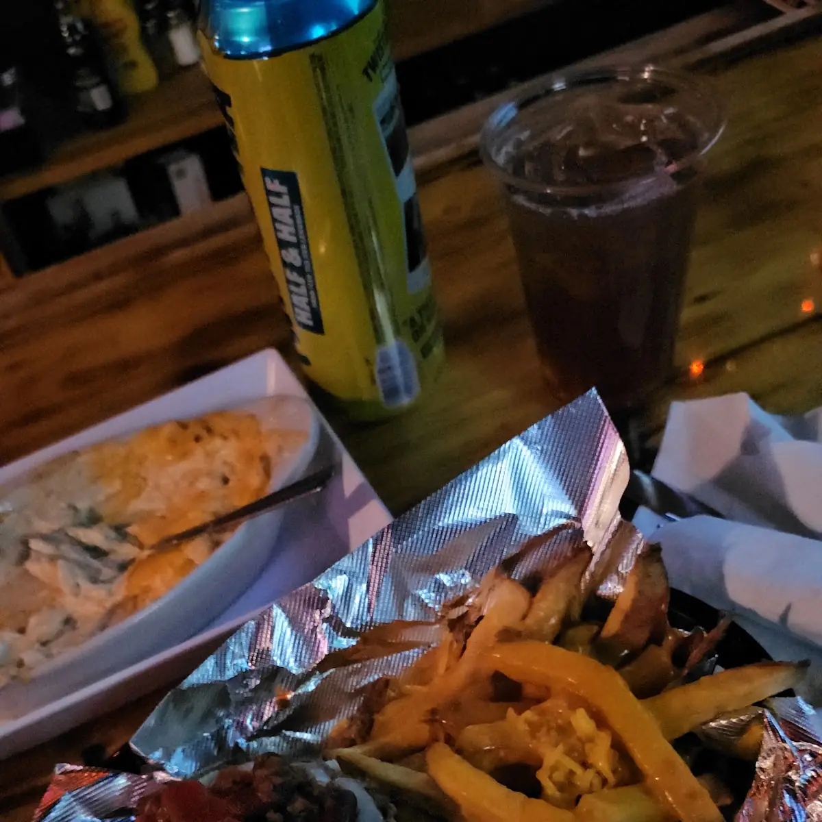 Burger and Cheese Fries