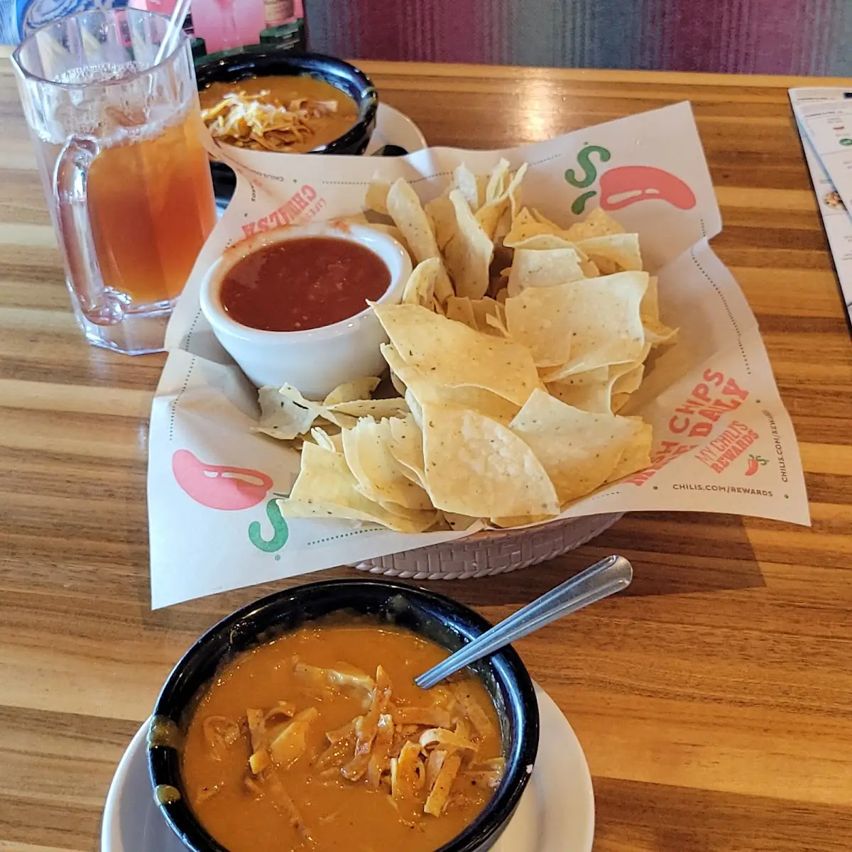 Chips & Salsa & Chicken Enchilada Soup