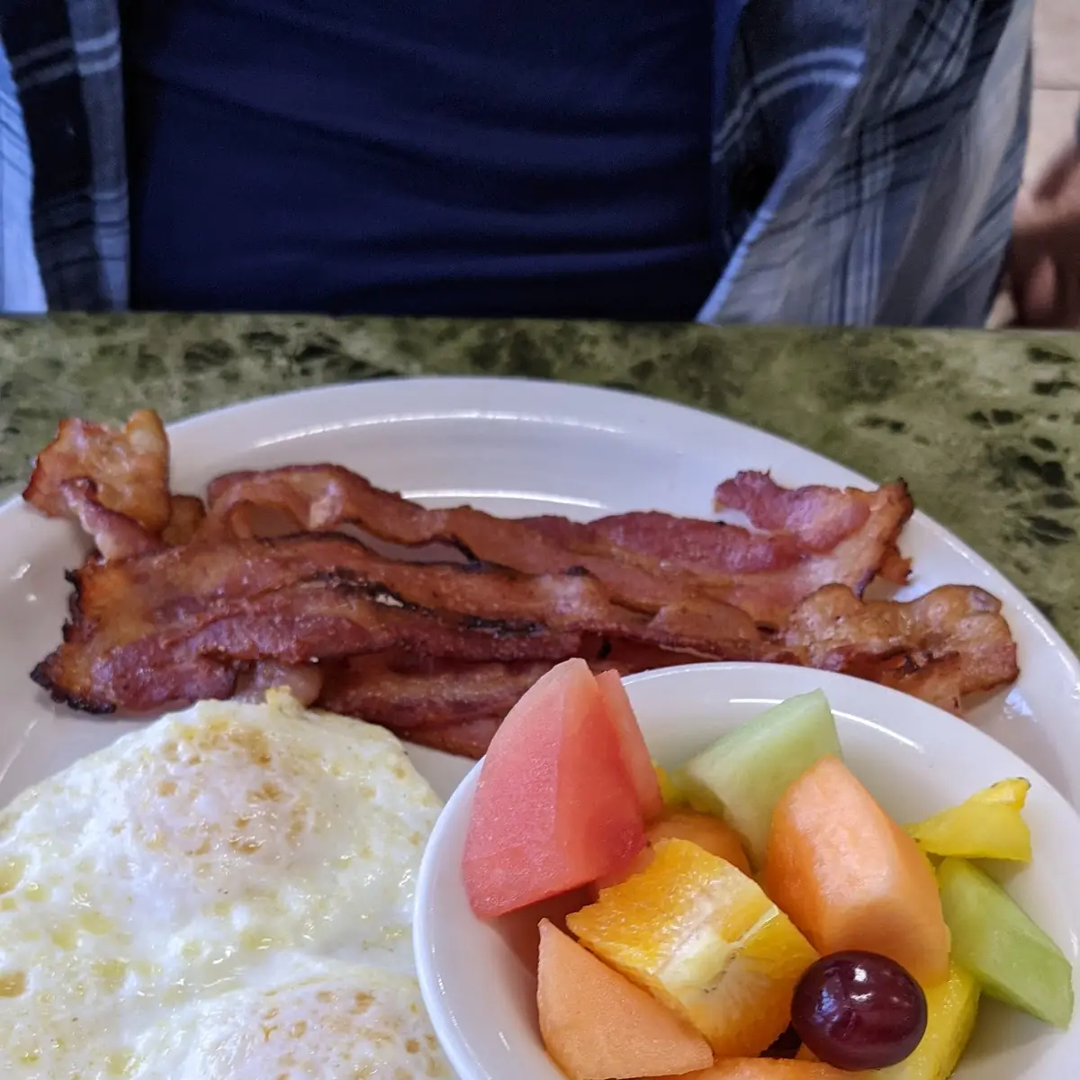 Bacon and Eggs with Fresh Fruit
