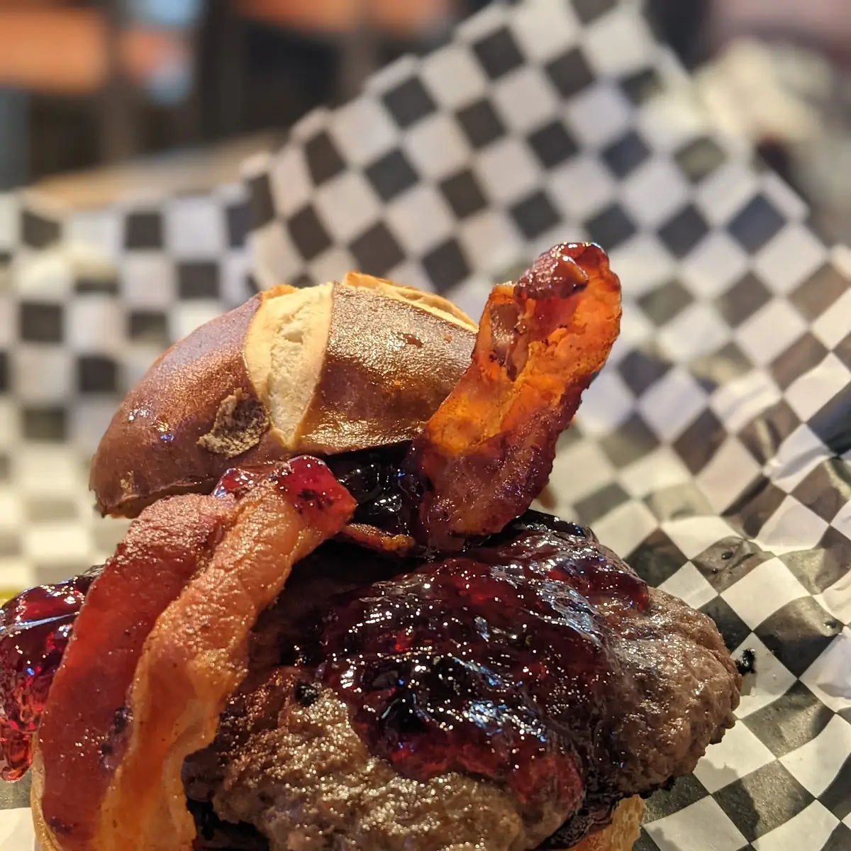 Bacon Peanut Butter Jelly Burger