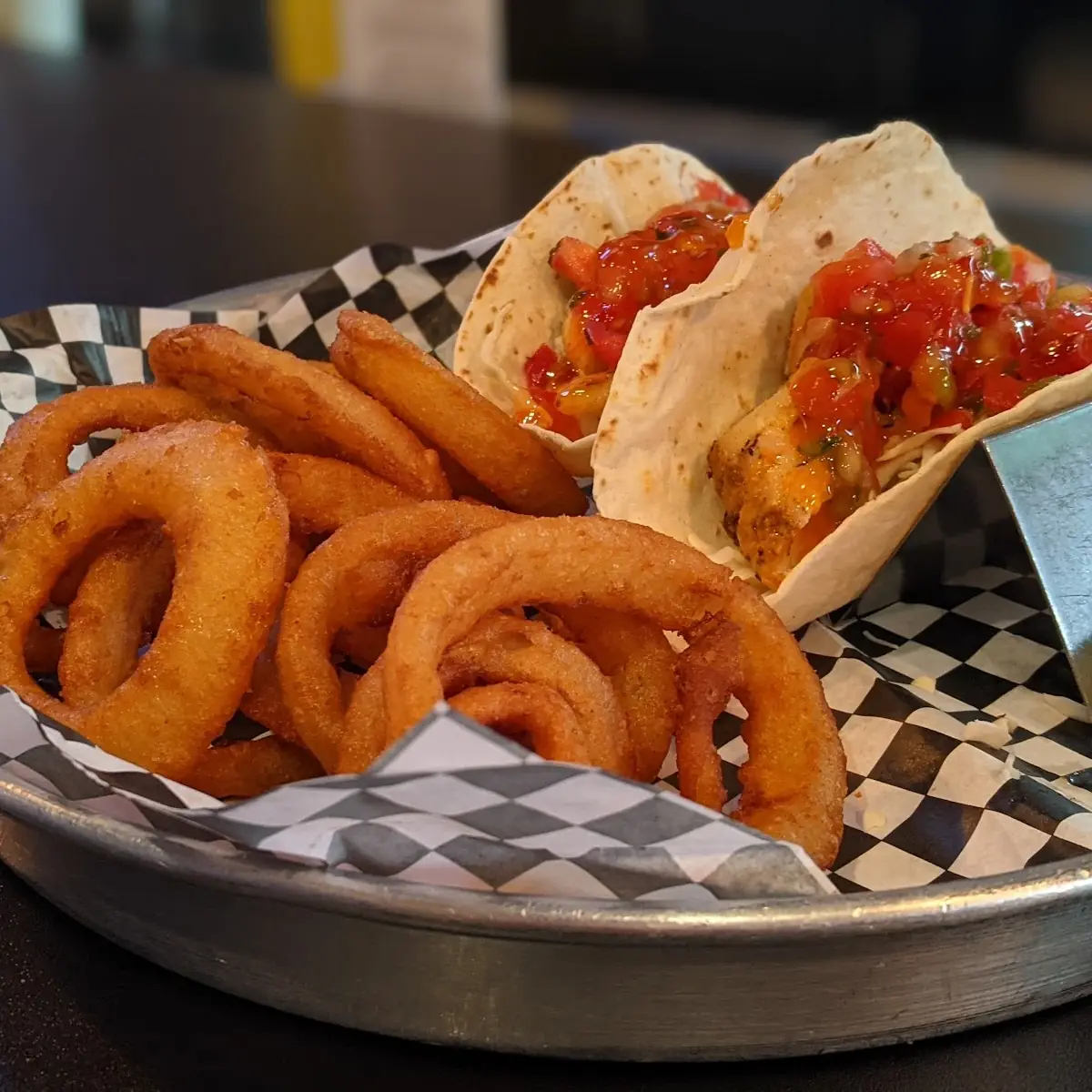 Fish Tacos and Onion Rings