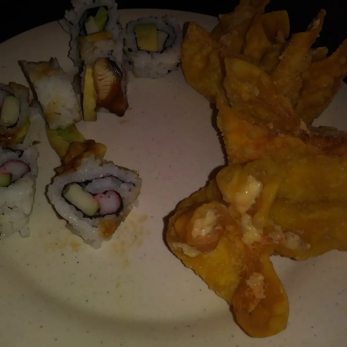 Sushi and Crab Rangoon