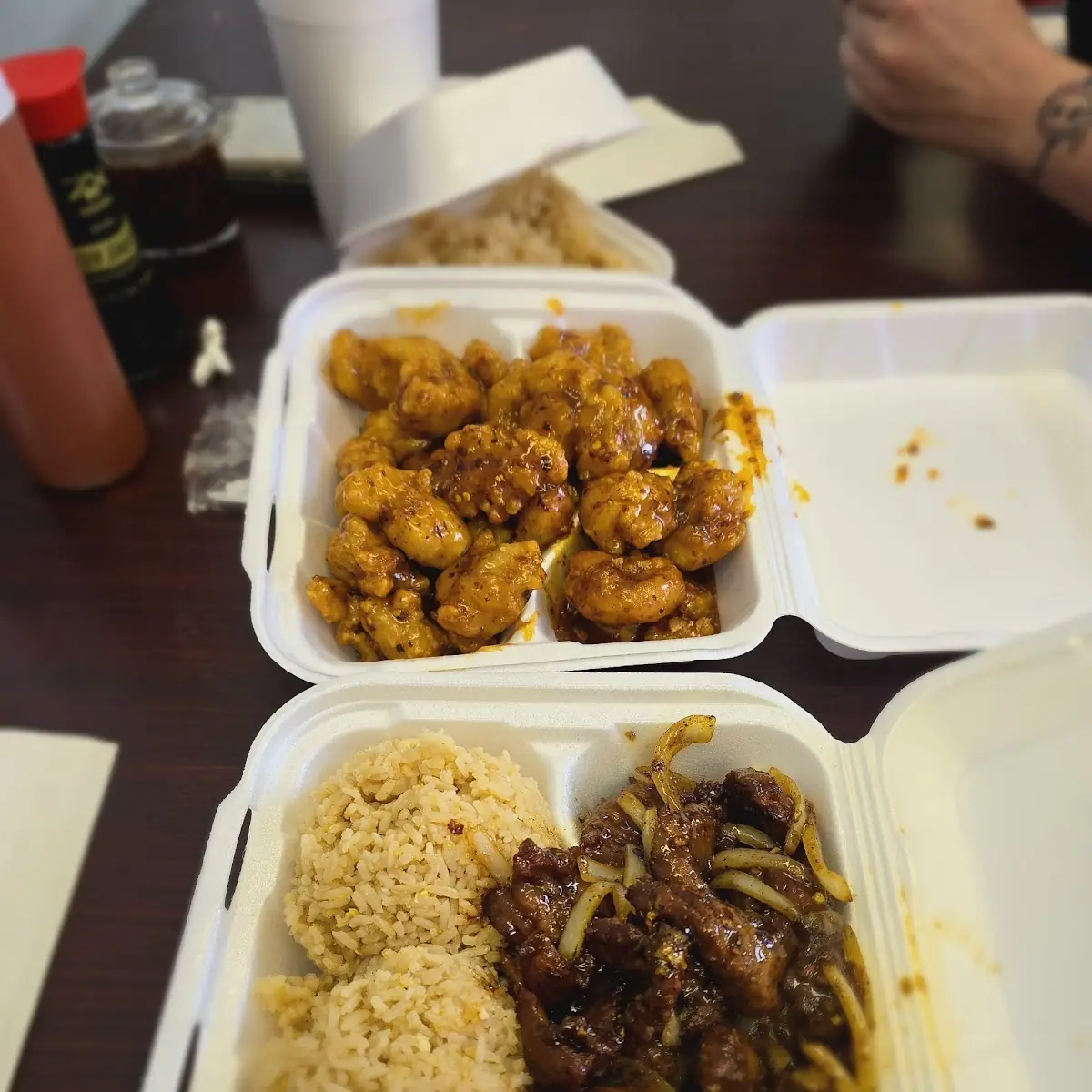 Orange Chicken and Pepper Steak