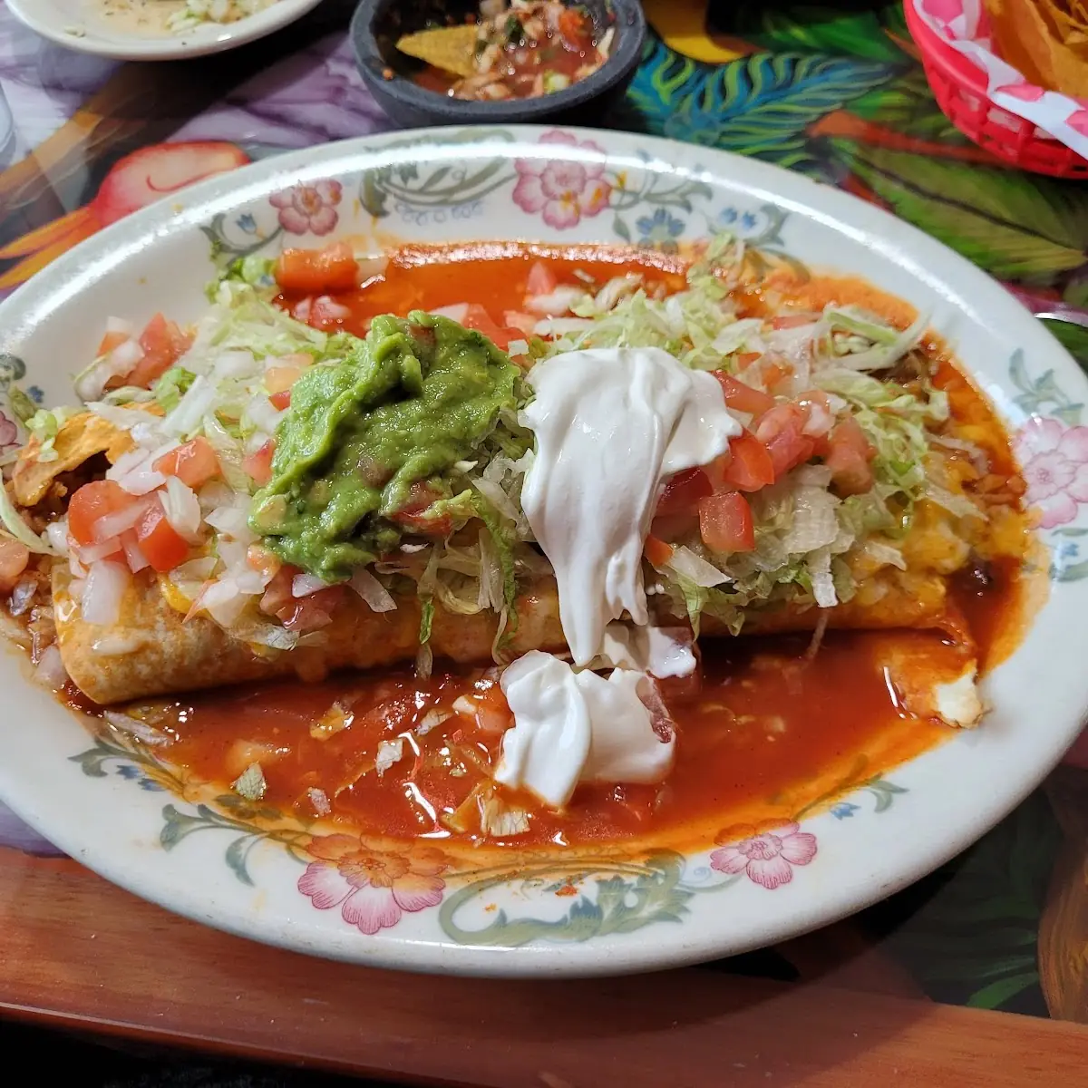 Chimichanga and Chicken Burrito