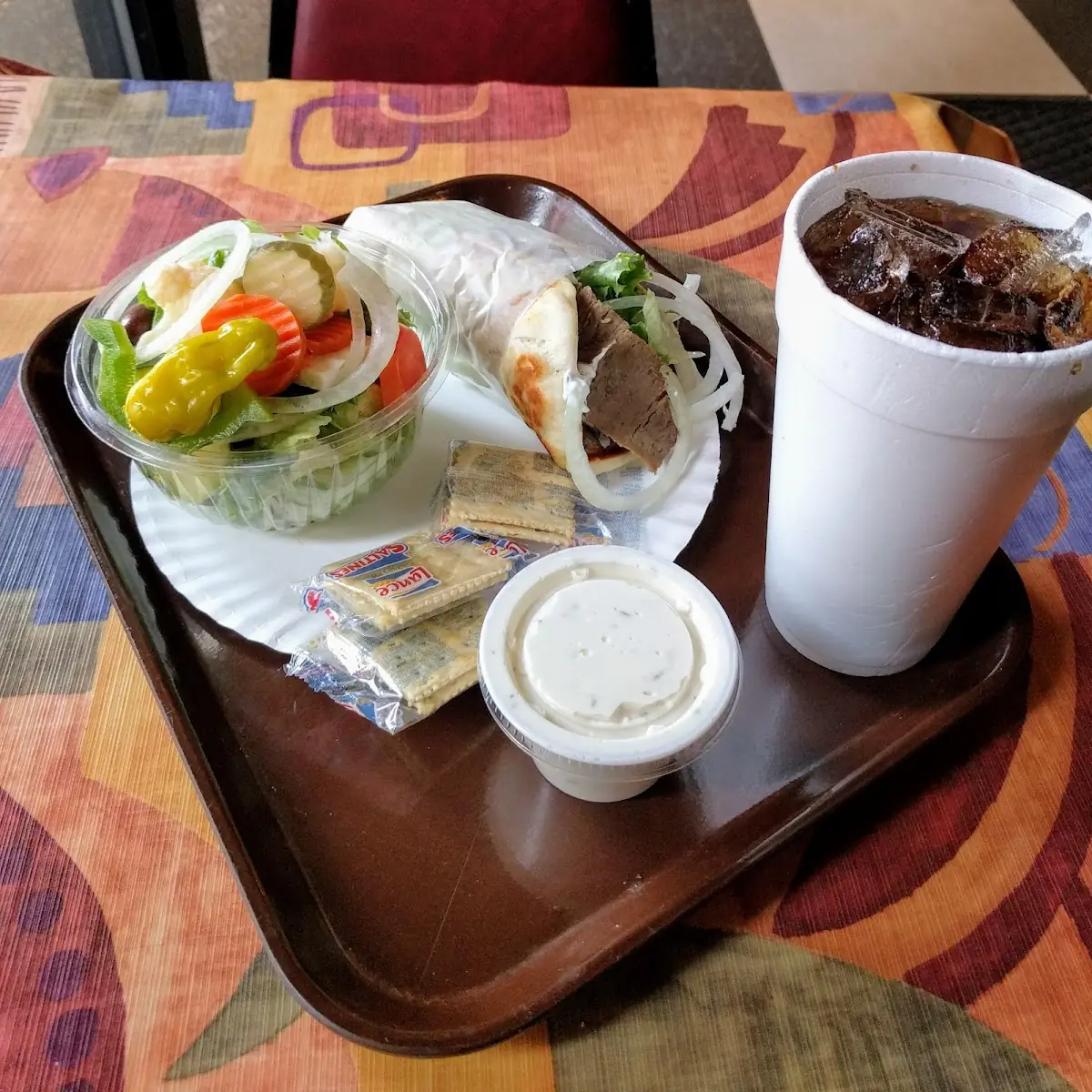 Mini Greek Salad and Coke