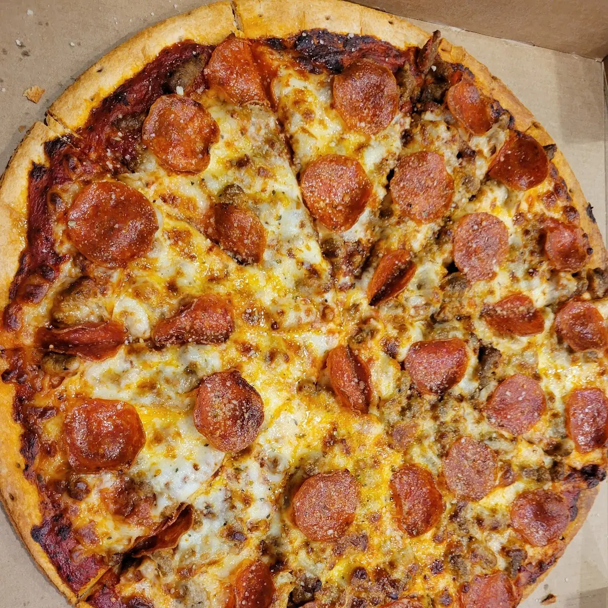 Sausage and Pepperoni Thin Crust Pizza