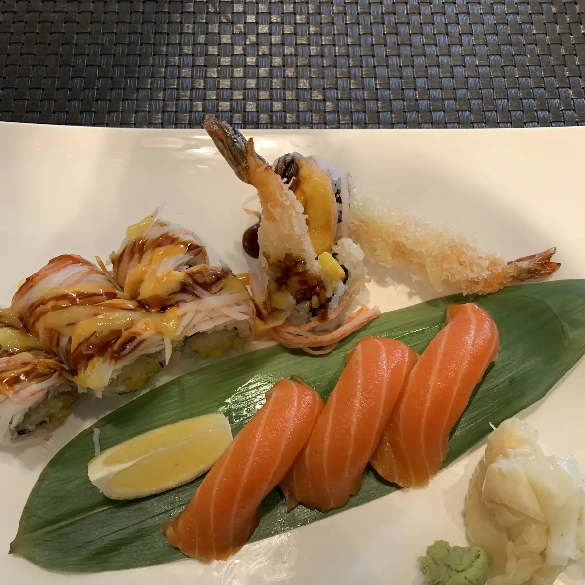Mango Roll and Salmon Sushi