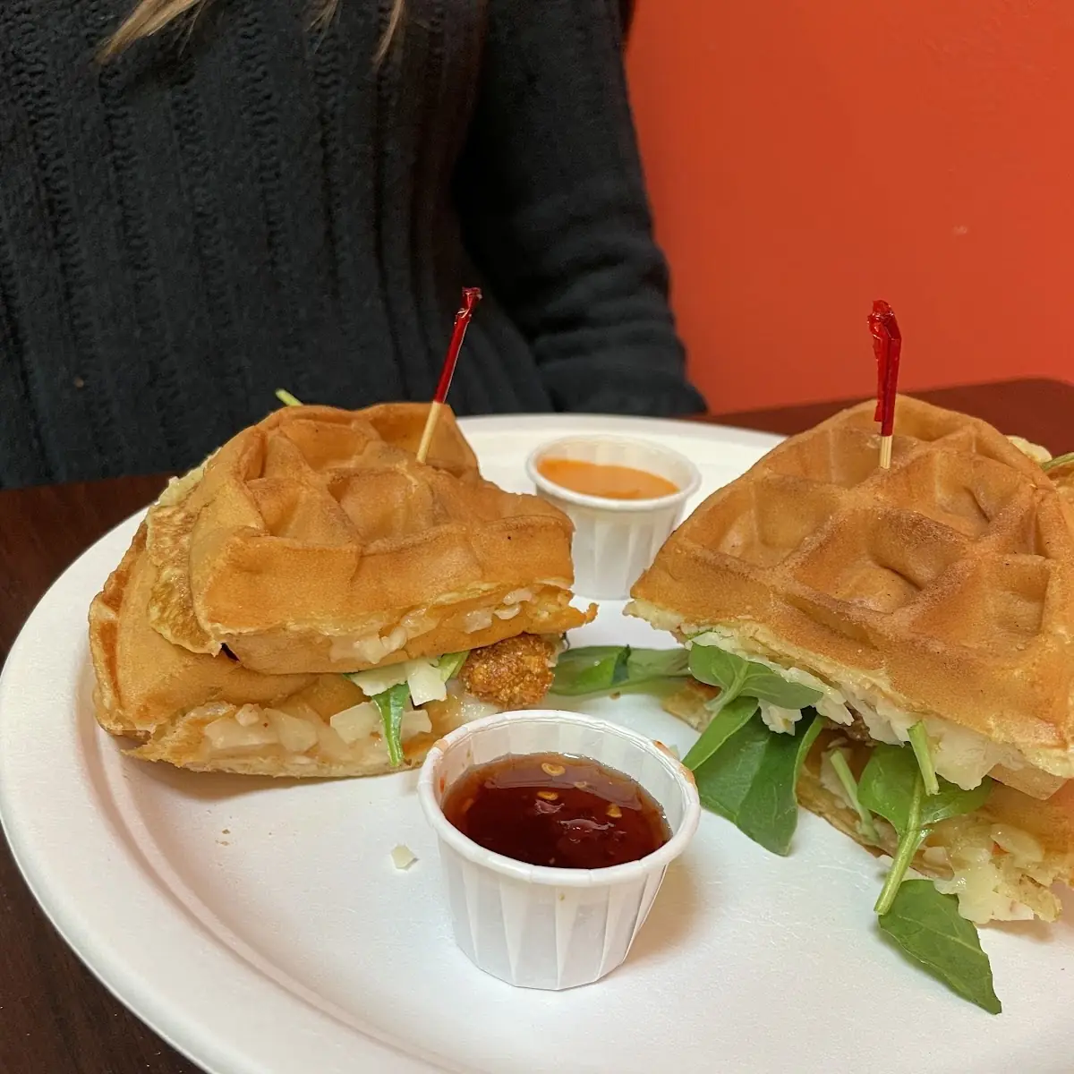 Fried Chicken Waffle Sandwich