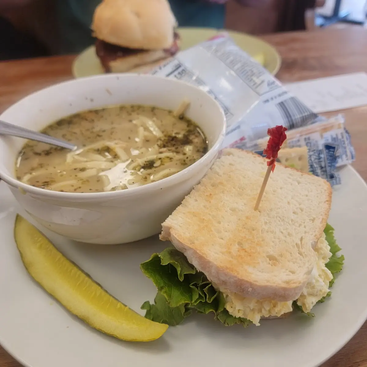Egg Salad Sandwich & Chicken Noodle Soup