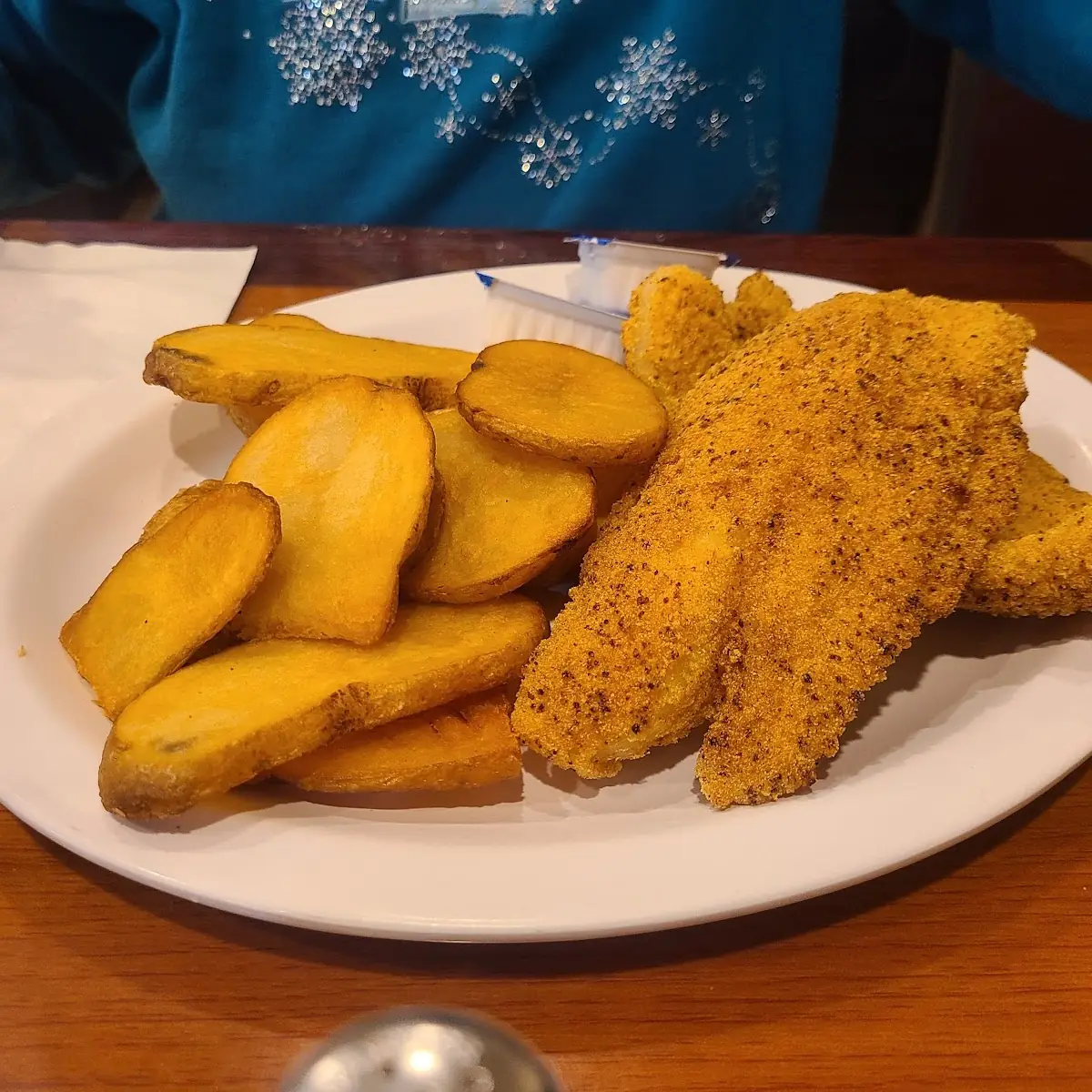 Fried Catfish with Potato Wedges