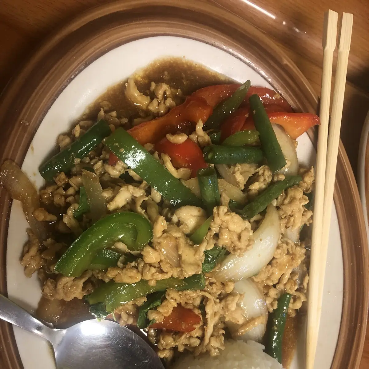 Thai Chicken Basil with Steamed Rice