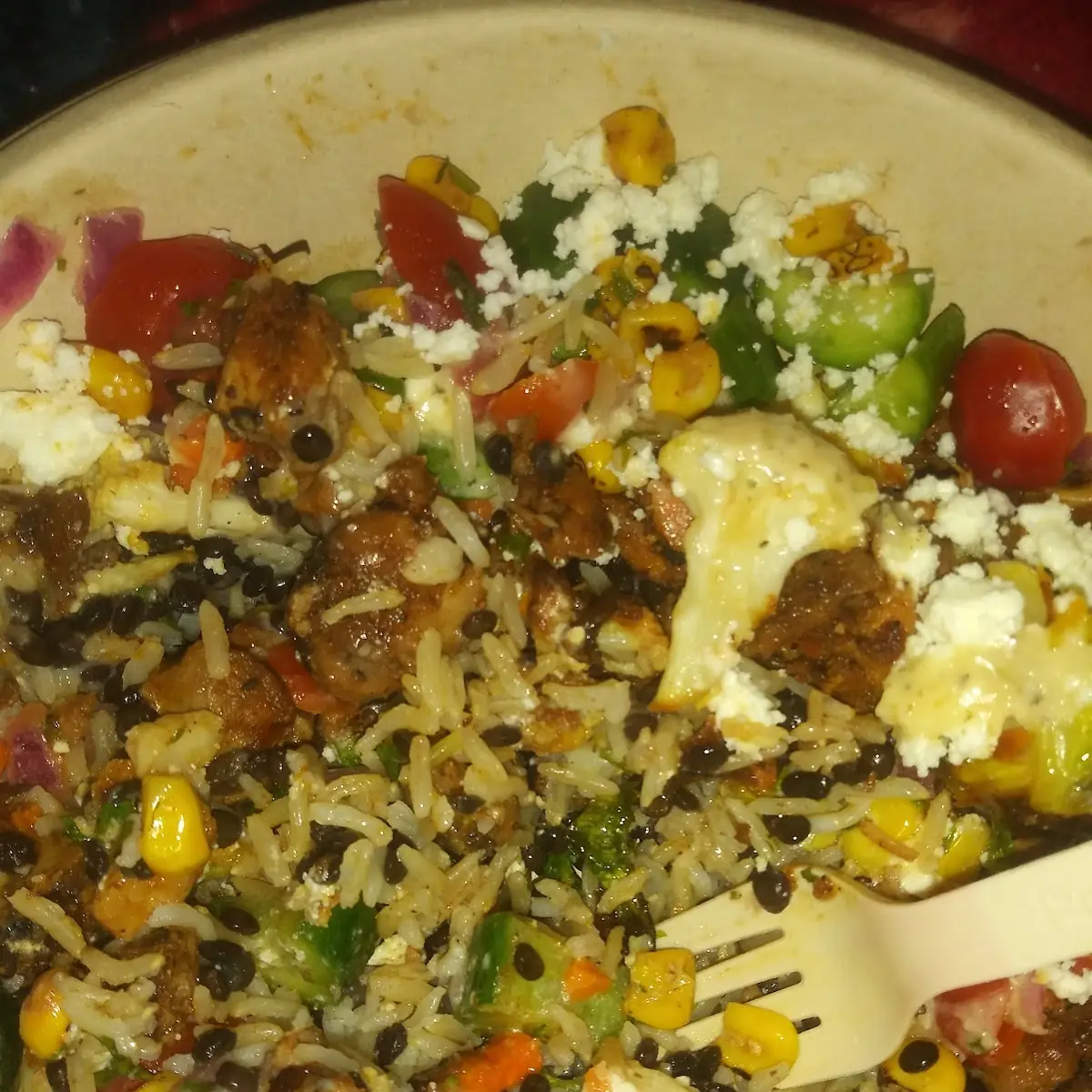 Mediterranean Chicken Bowl of Rice