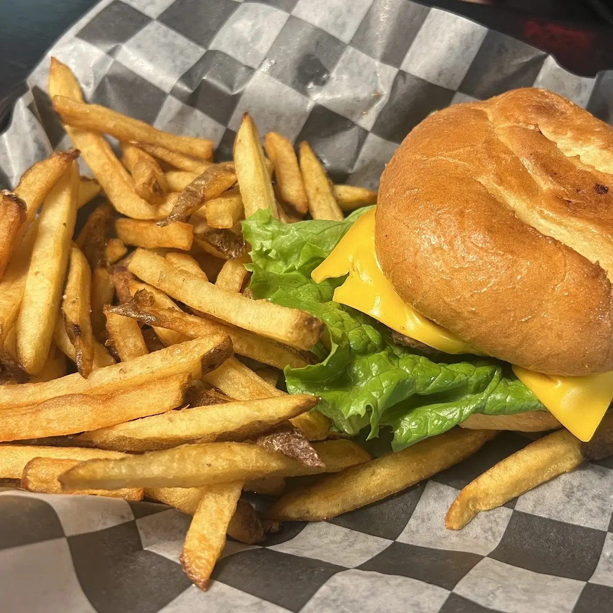Cheese Burger and Fries