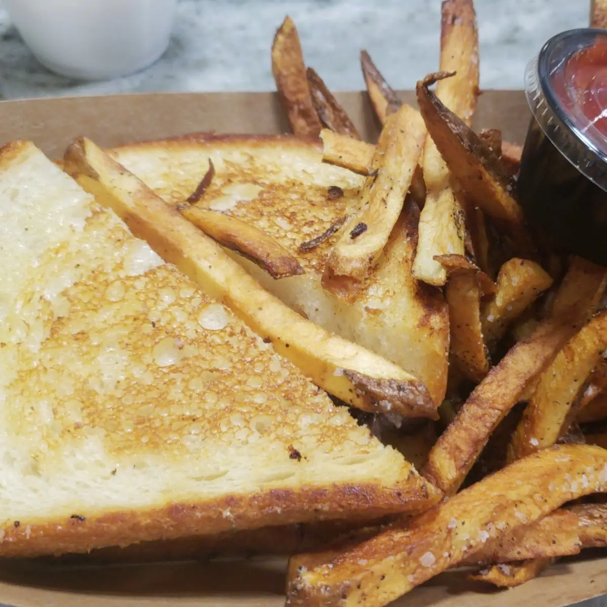 Grilled Cheese Sandwich with Fries
