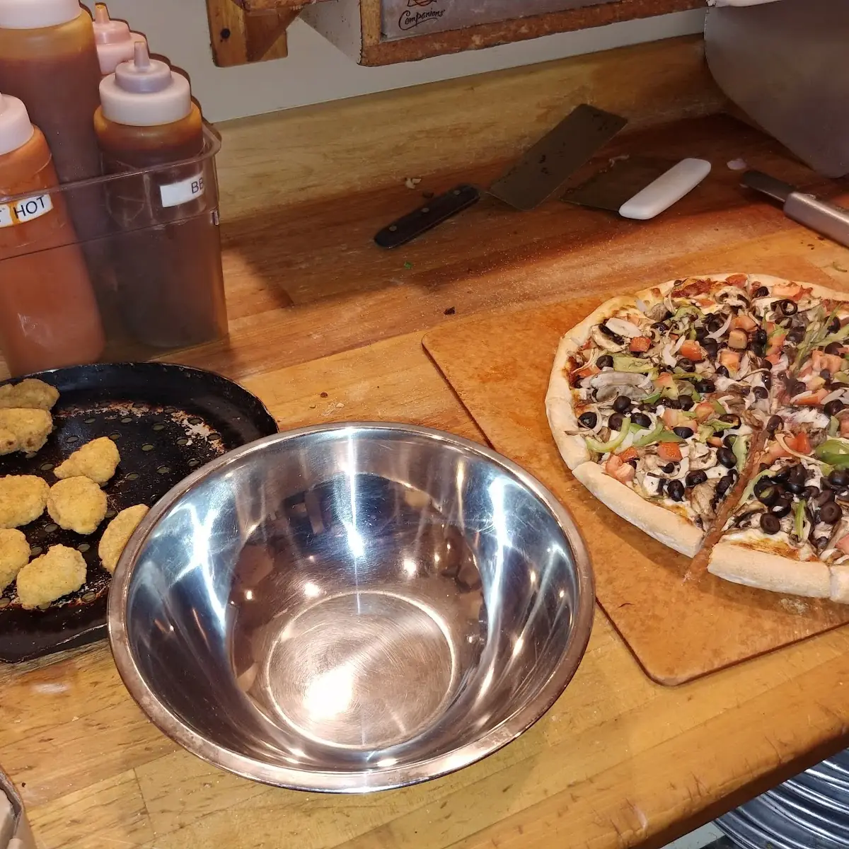 Boneless Chicken Wings and King Authur Supreme Pizza