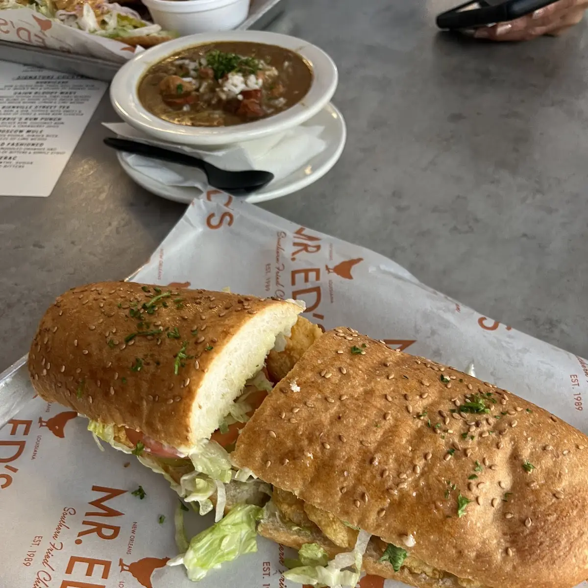 Fried Shrimp PO'Boy Sandwich