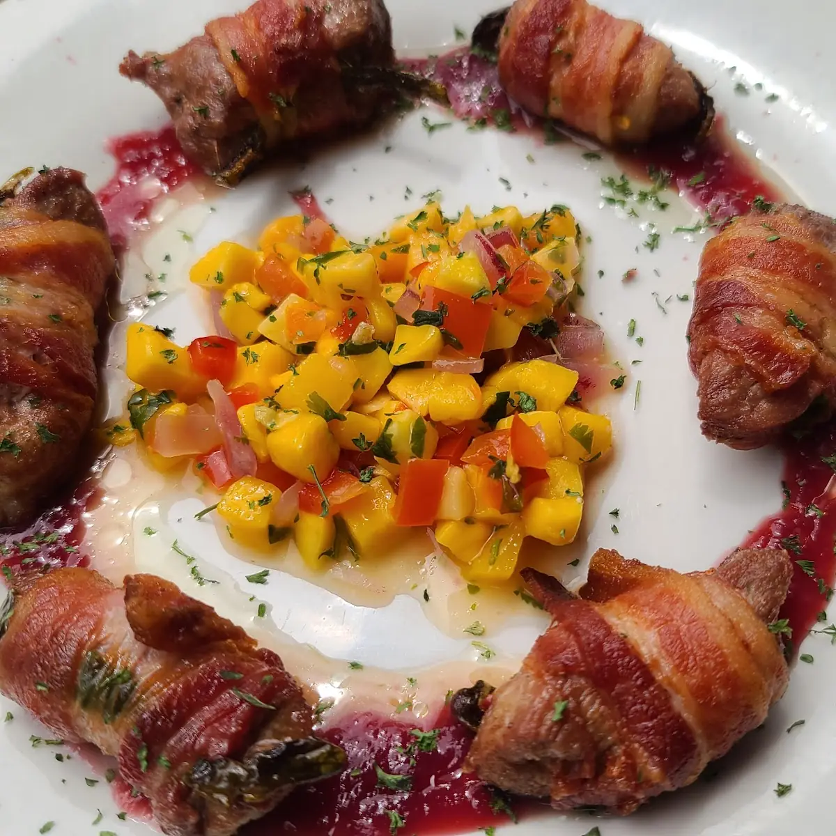 Bacon Wrapped Duck Diablos