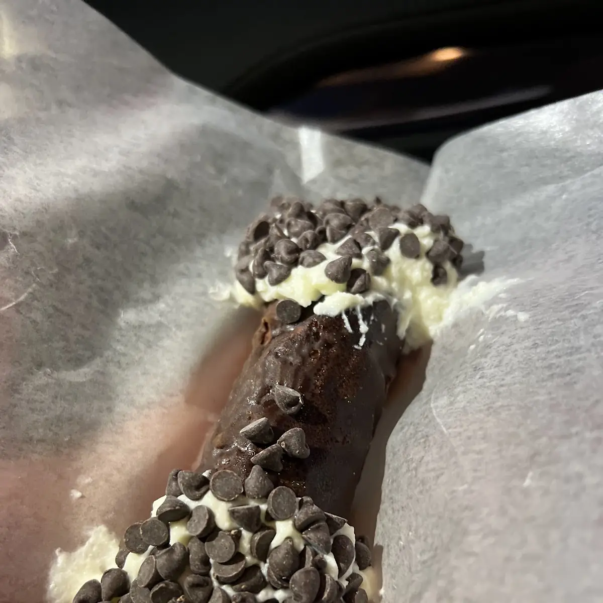 Chocolate Cannoli with Chocolate Chips