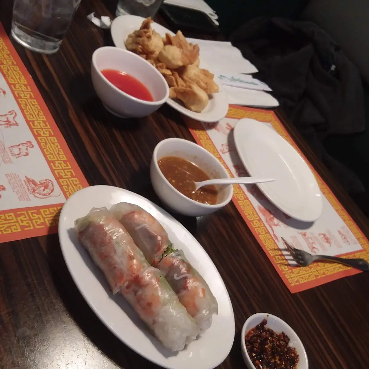 Spring Rolls and Cream Cheese Wontons