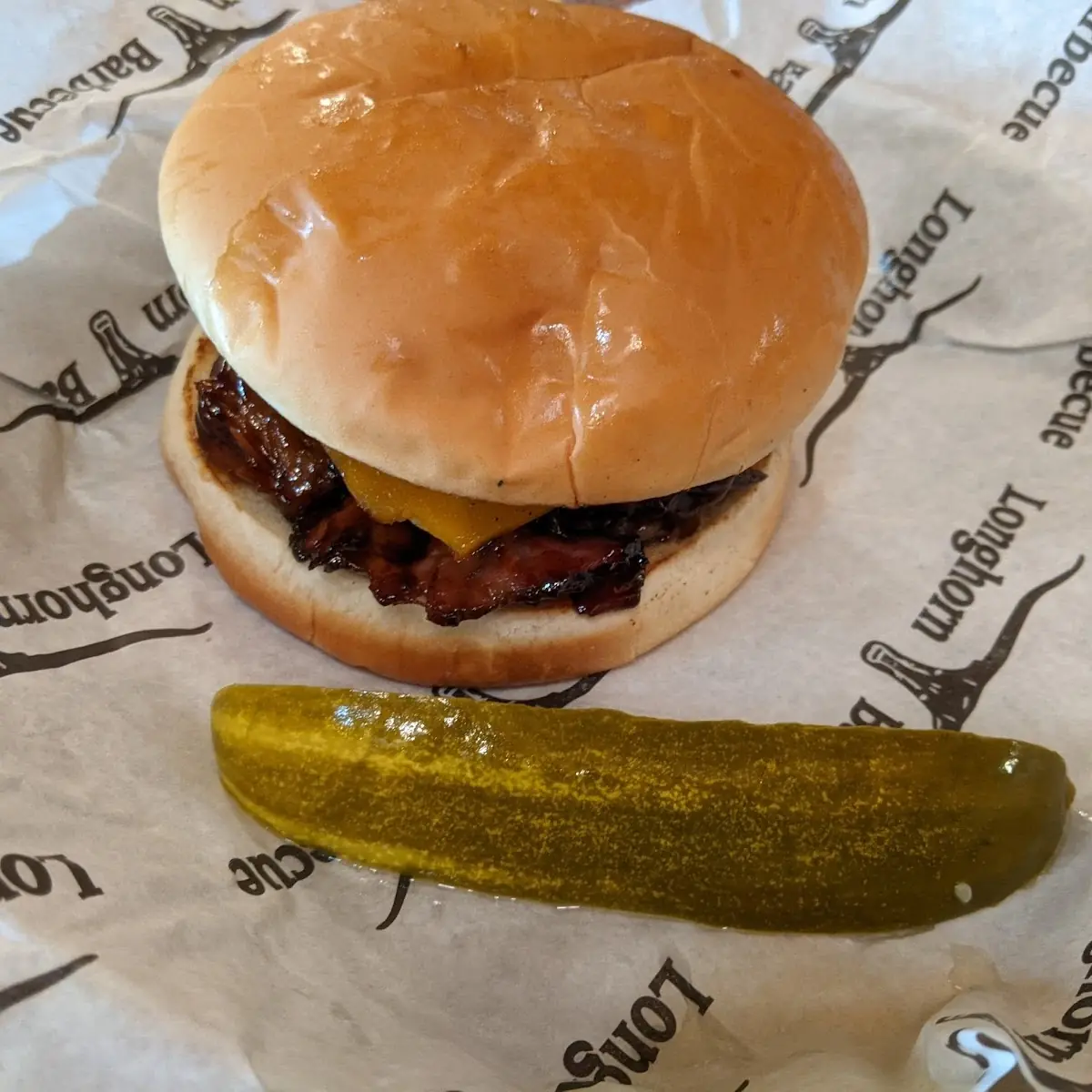 BBQ Beef Brisket Sandwich w Pickle