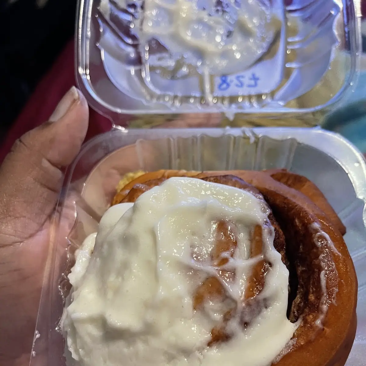 Warm Cream Cheese Cinnamon Roll