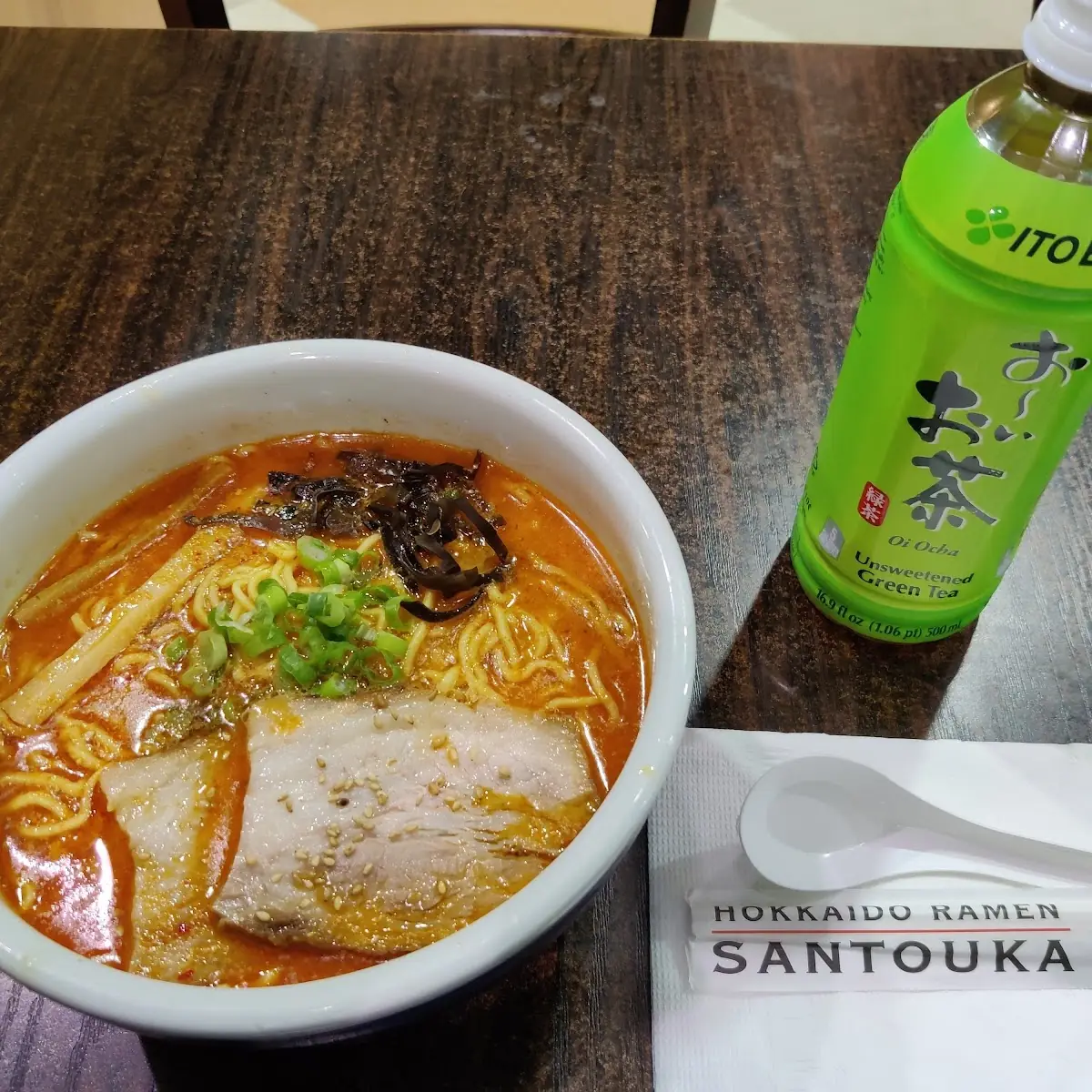 Spicy Miso Ramen Cold Green Tea