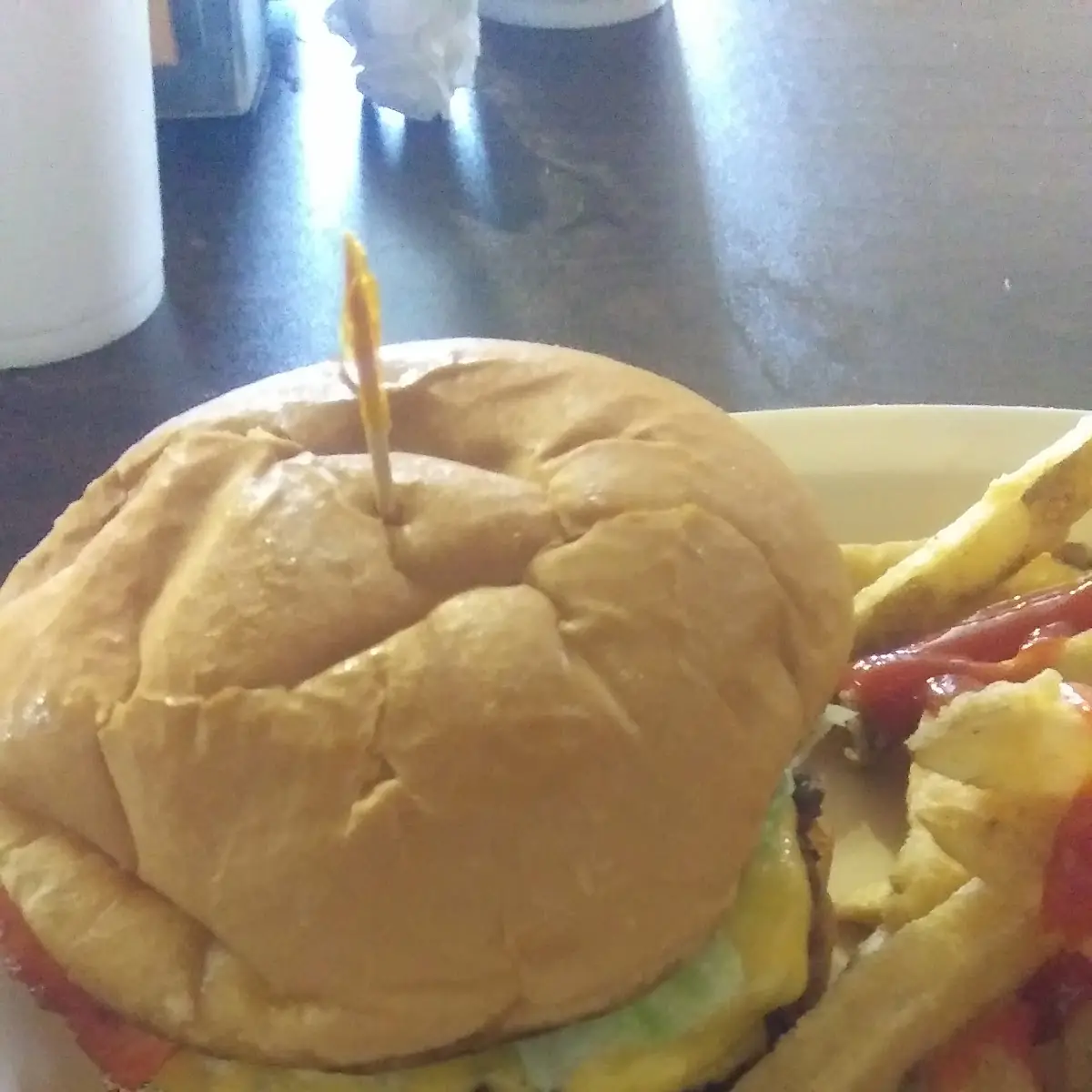 Bacon Cheeseburger with Battered Fries
