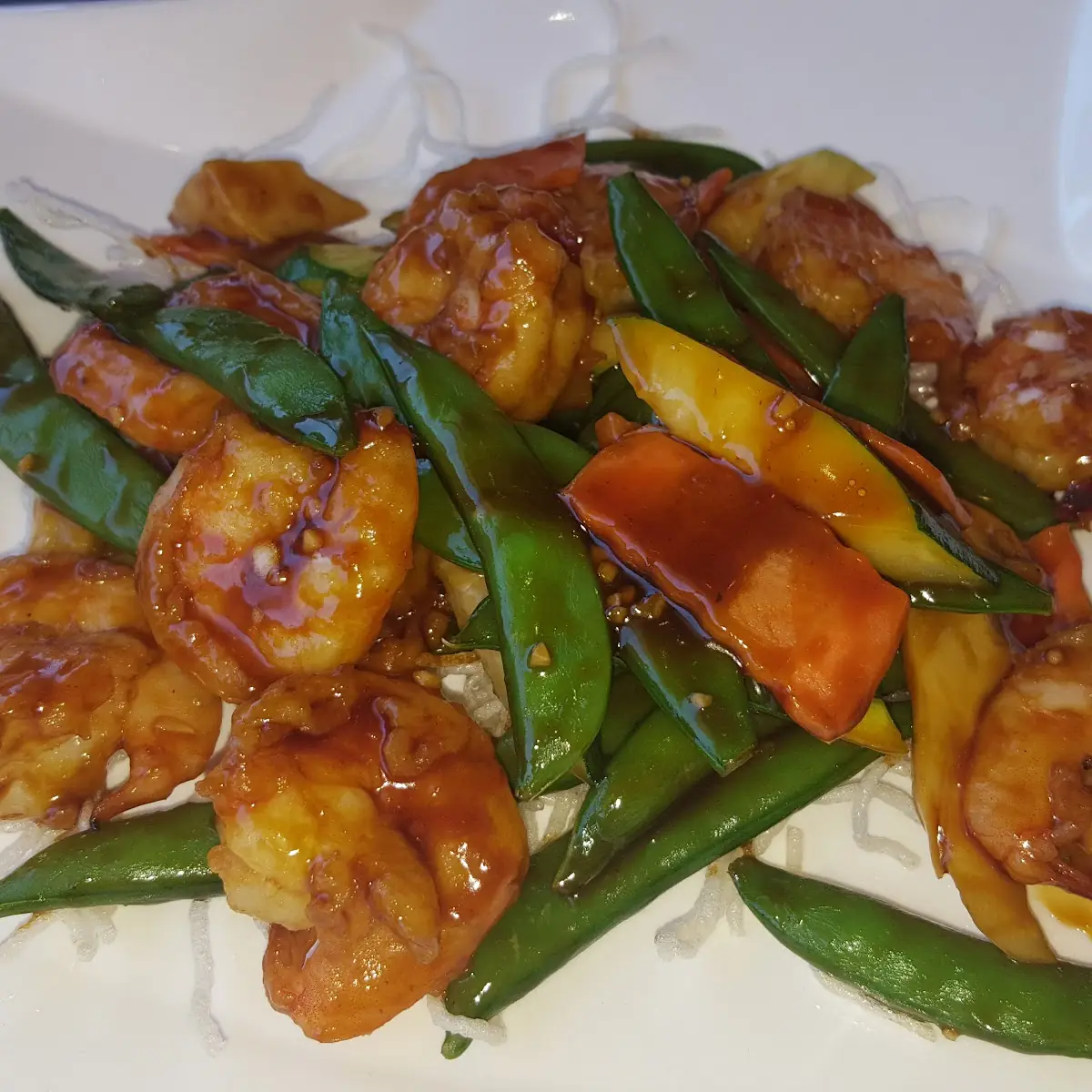 Shrimp with Snow Peas in Brown Sauce