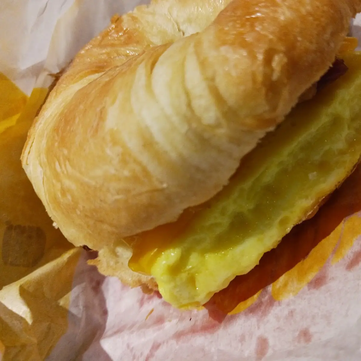 Bacon Egg and Cheese Croissant Sandwich