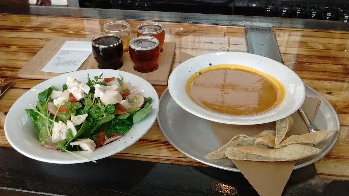 Soup Du Jour and Spinach Dried Apricot Salad
