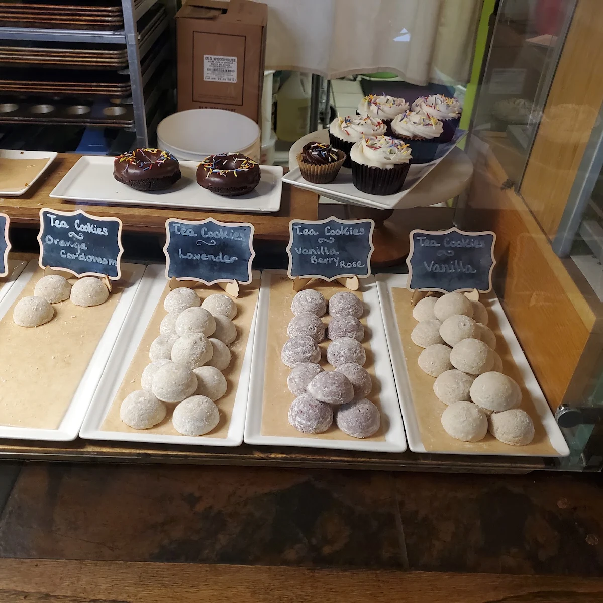 Different Tea Cookie Flavors Chocolate Donuts and Cupcakes