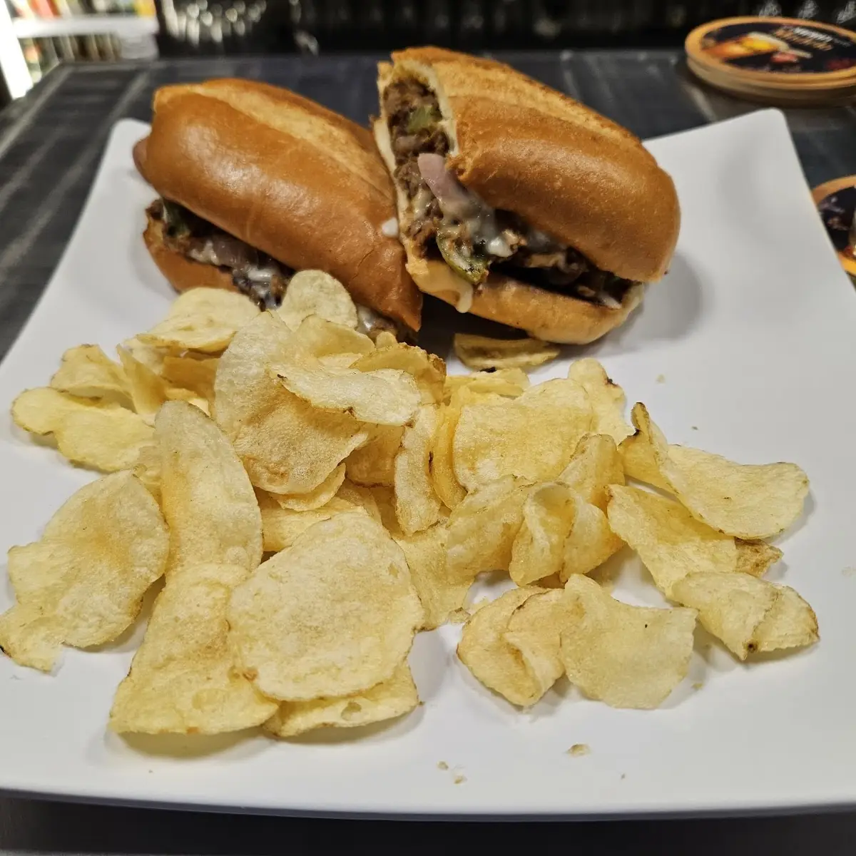 Philly Cheese Steak Sandwich with Chips