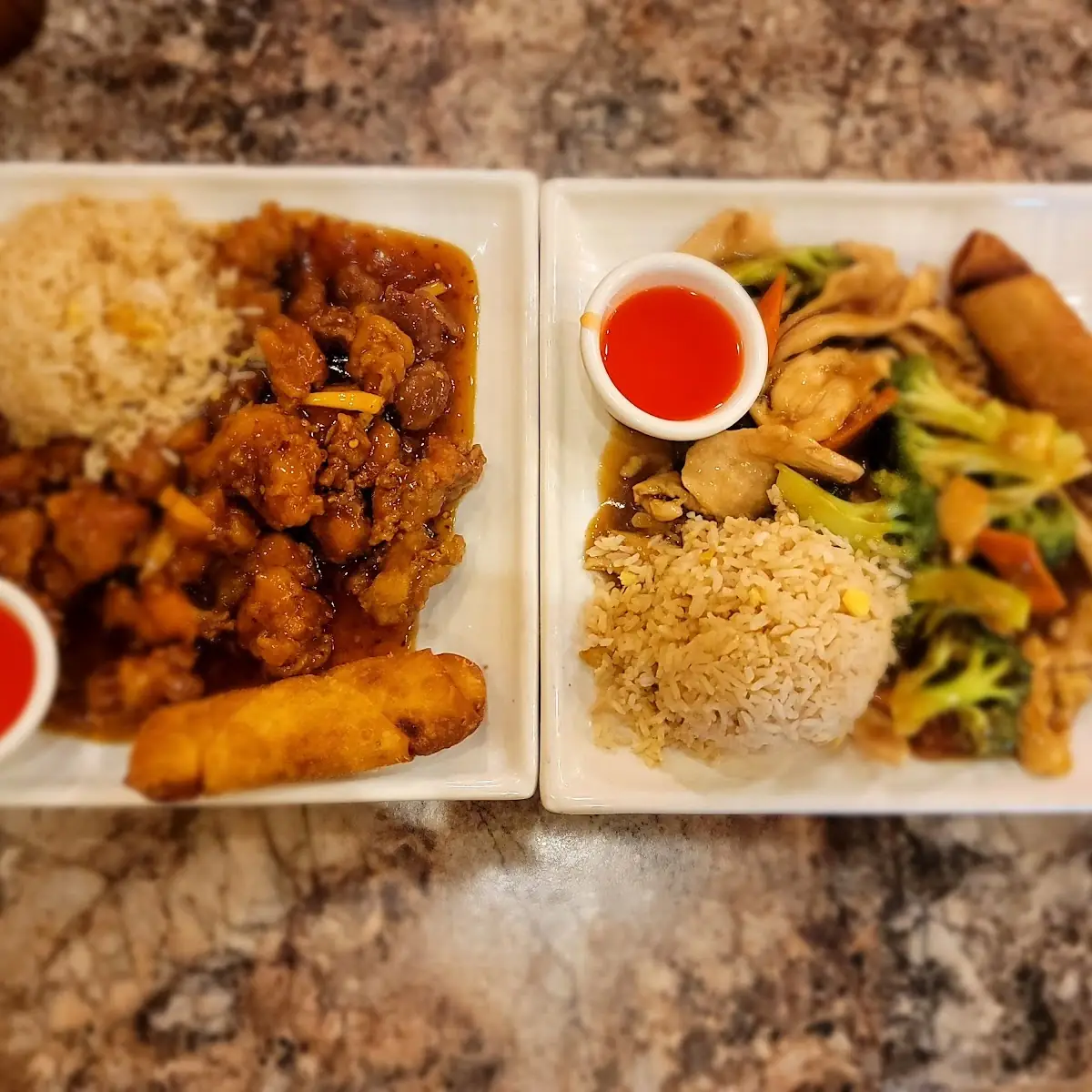Orange Chicken and Chicken and Broccoli