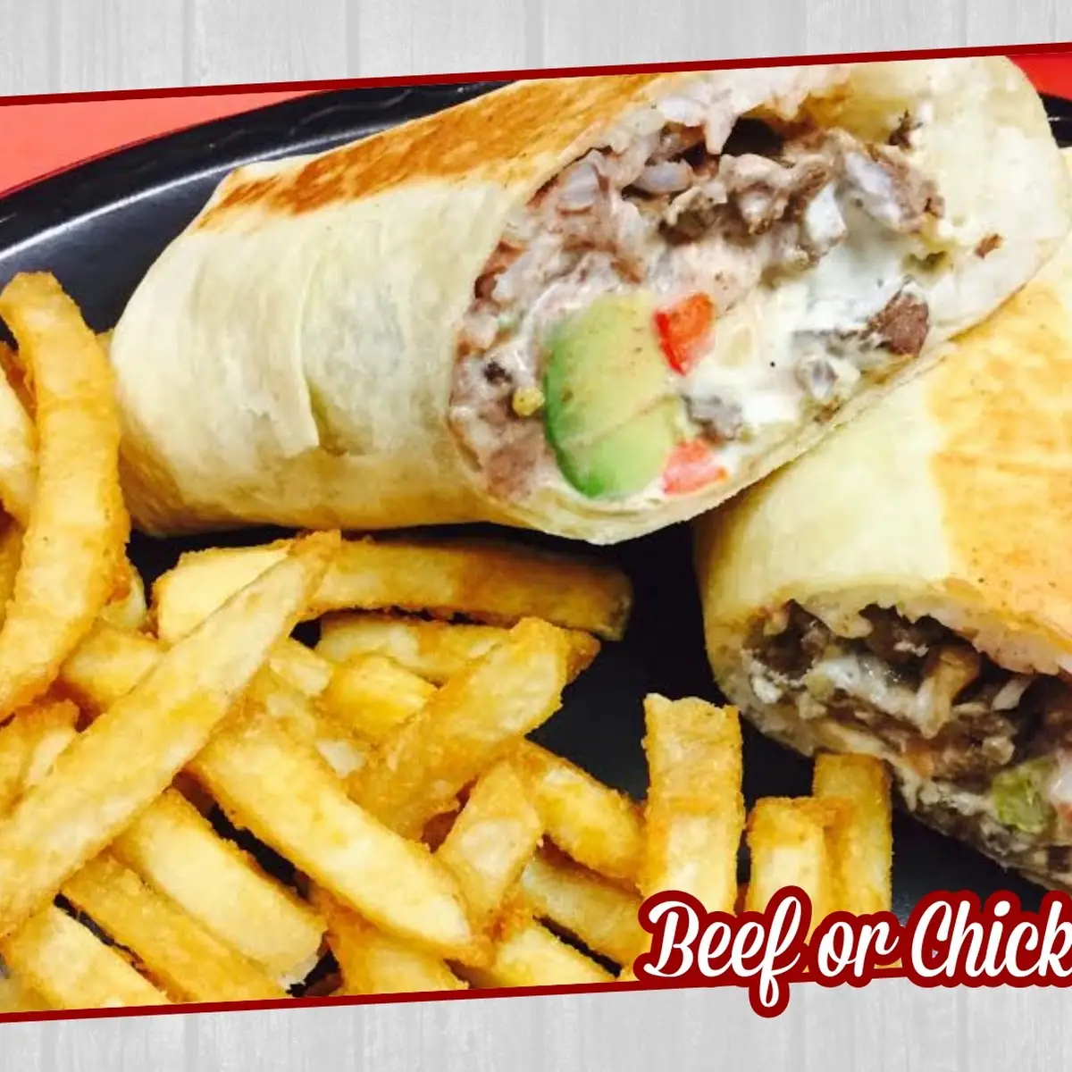 Beef or Chicken Burrito