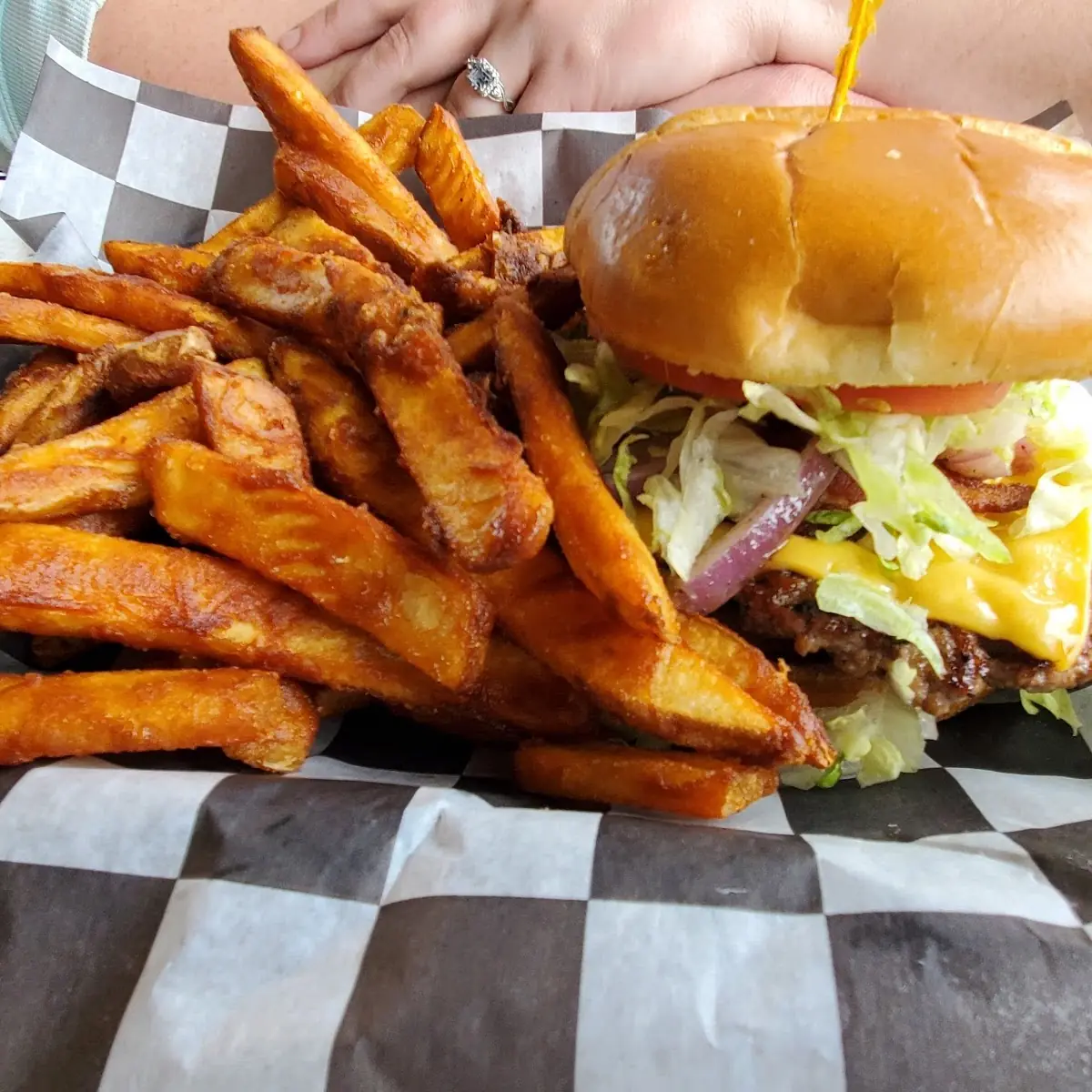 Taps Burger and Beer Battered Fries