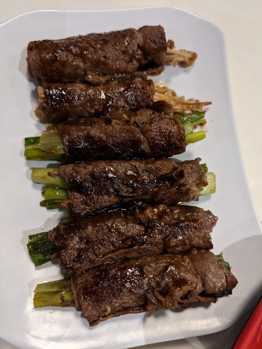 Green Onion Beef Roll Mushroom Beef Roll