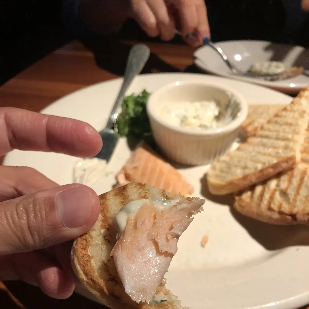House-Smoked Salmon with Chef's Dressing and Toasts