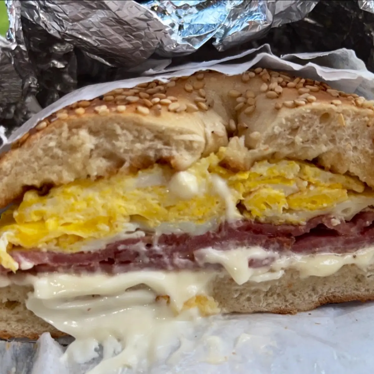Cream Cheese on Sesame Bagel