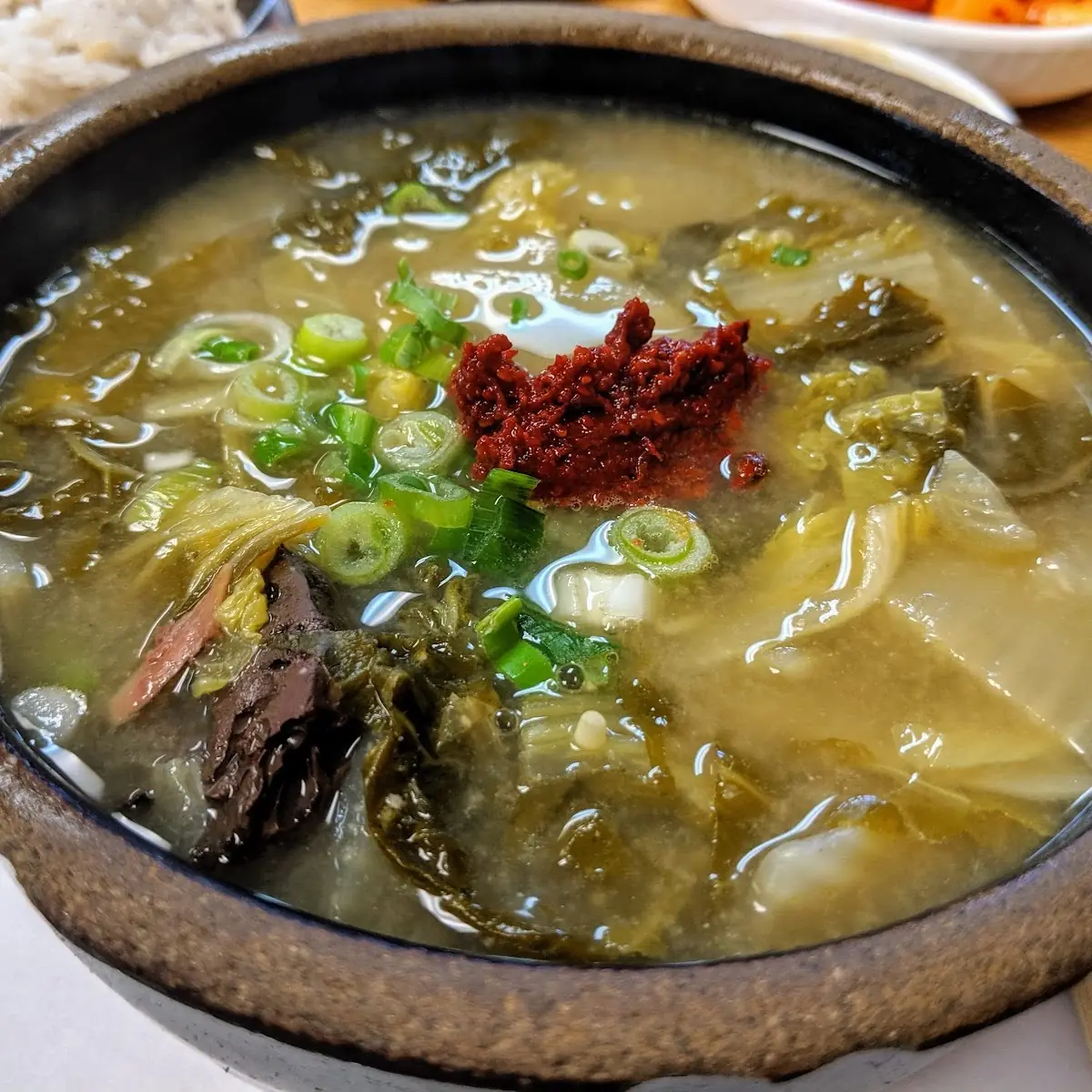 Oxtail Soup with Kimchi and Red Bean Paste