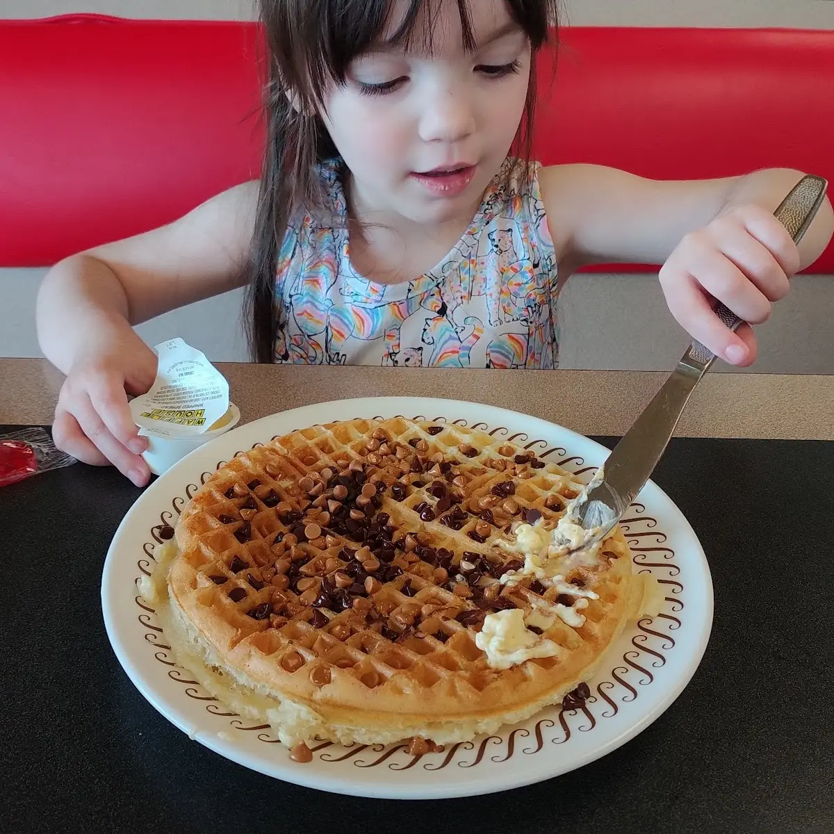 Peanut Butter and Chocolate Chip Waffle